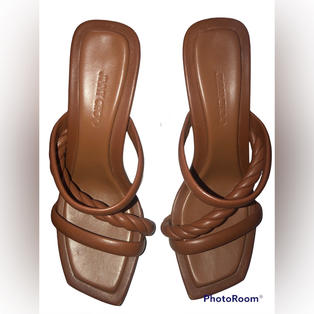 JIMMY CHOO Diosa 90 Leather Mules - Picture 6 of 11